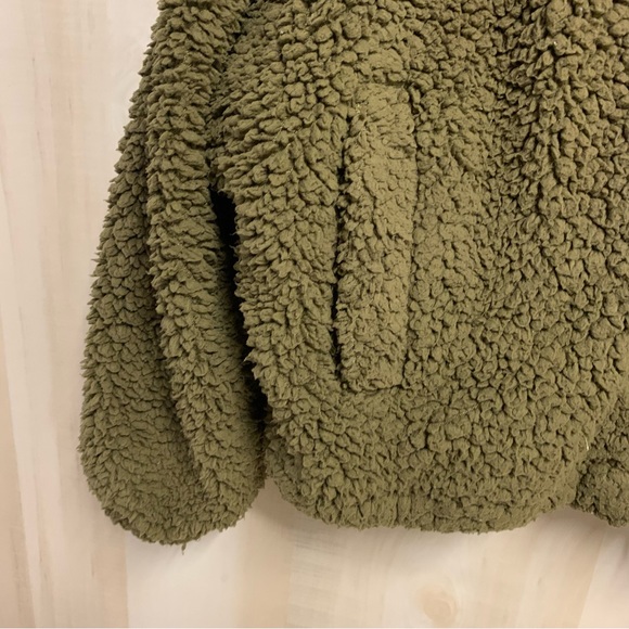 Urban Outfitters Green Sherpa Jacket Size Small - Picture 6 of 7